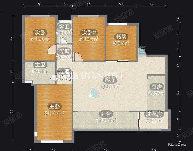 云山长麓1期4室2厅2卫137㎡南137.7万