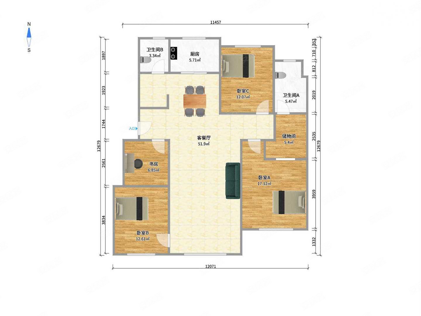 保利天禧洋房  精装好房 南北通透 近地铁 五明户型