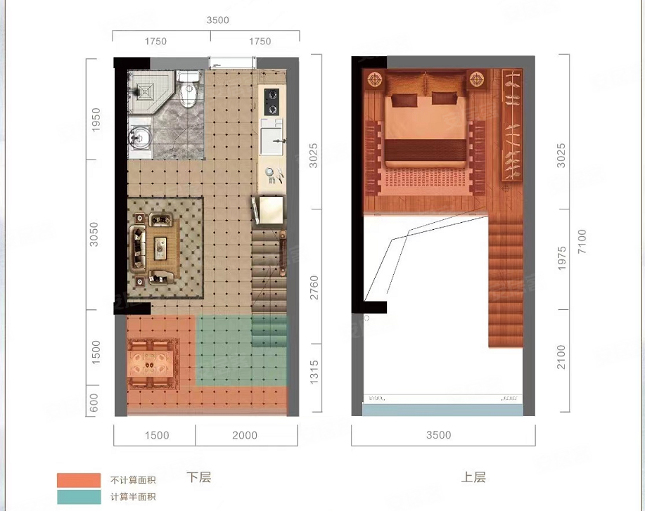 曼莲1室2厅1卫25.82㎡南北16.8万