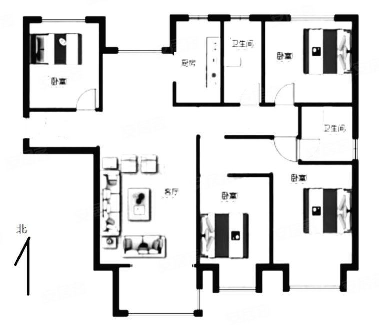 东南智汇城九号院 南北 4室2厅 看房方便