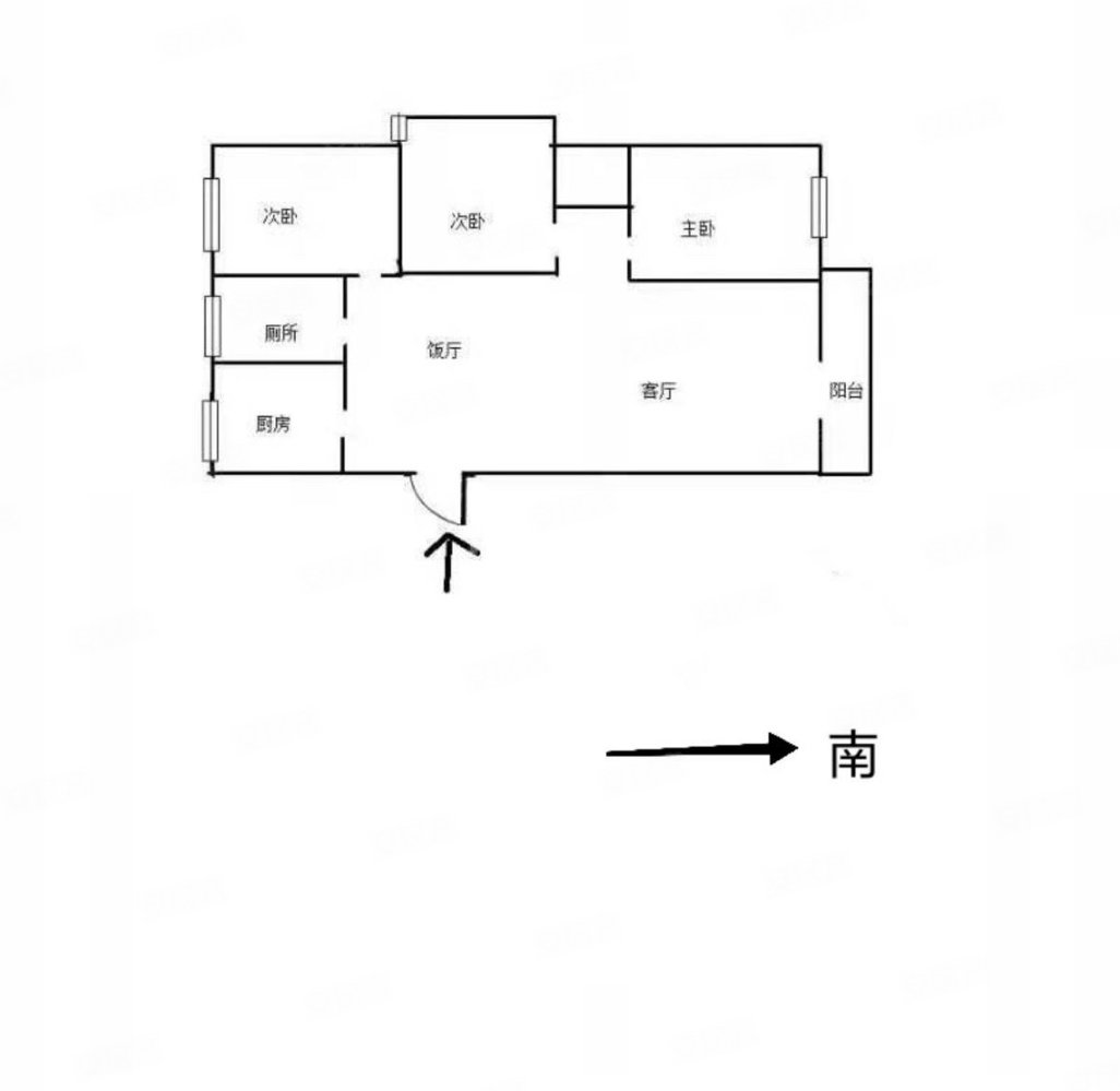 汇金广场3室2厅1卫96㎡南北71万