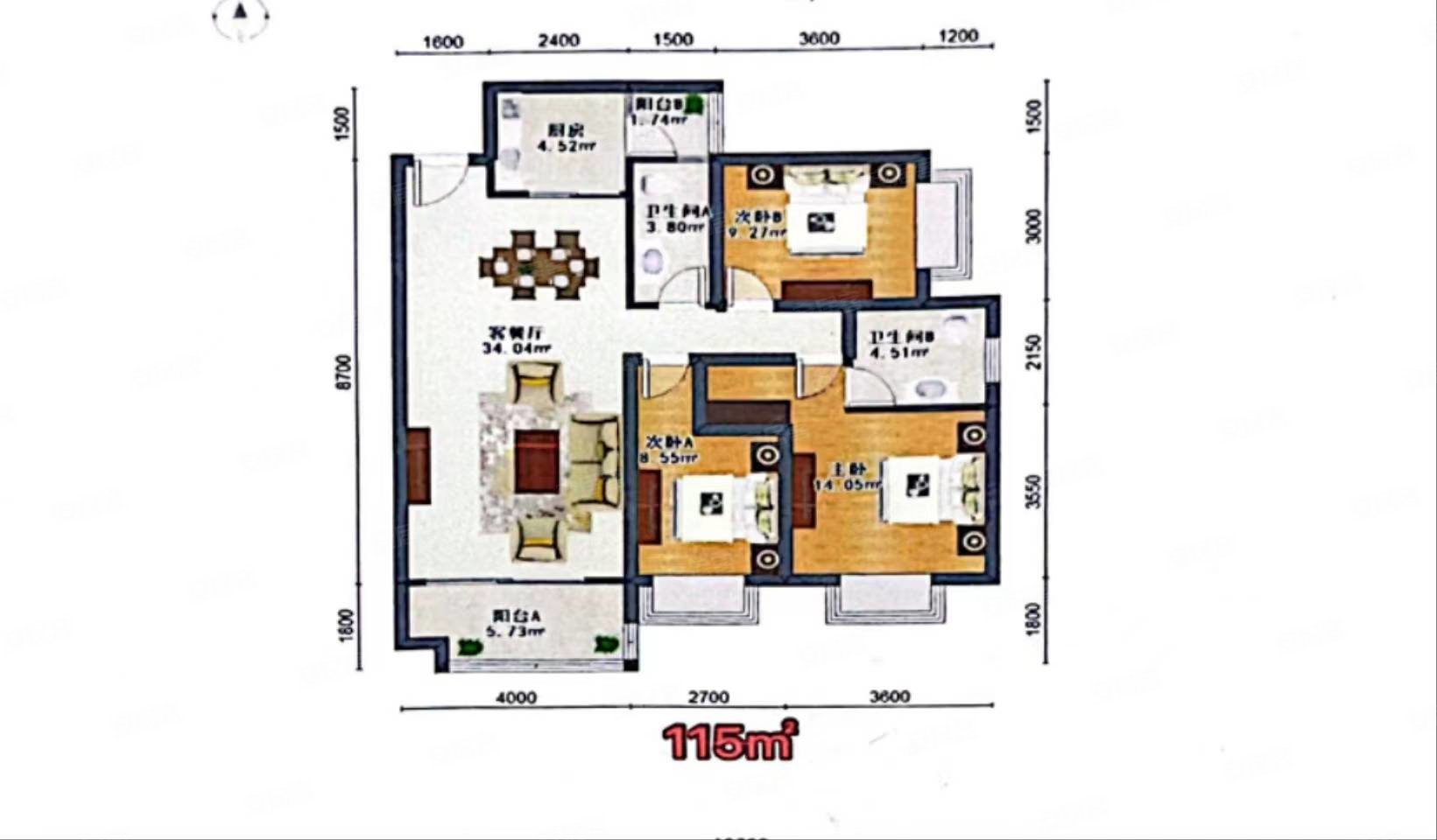 急售长水航城春风里精装修南向房采光采阳好三室两厅两卫一厨