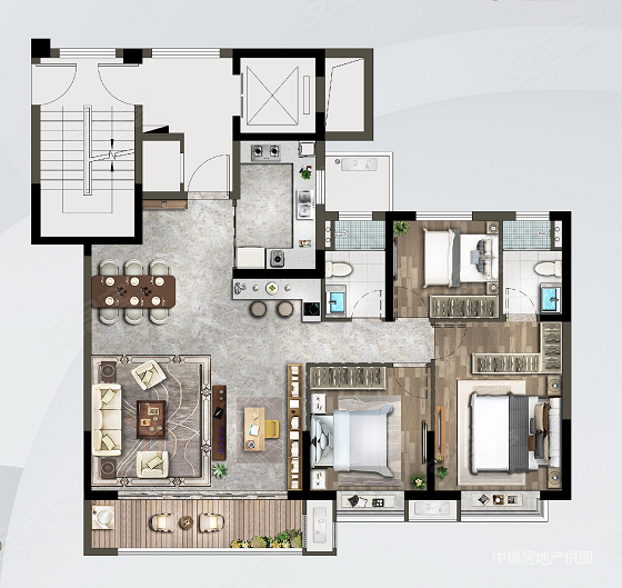 朴石翰府12227平288万3室2厅2卫