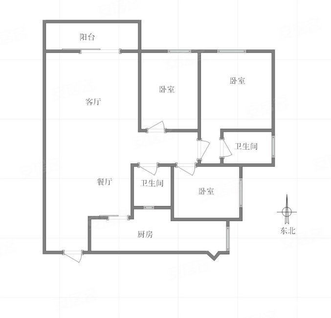 祺山品阁3室2厅2卫101㎡东北116万