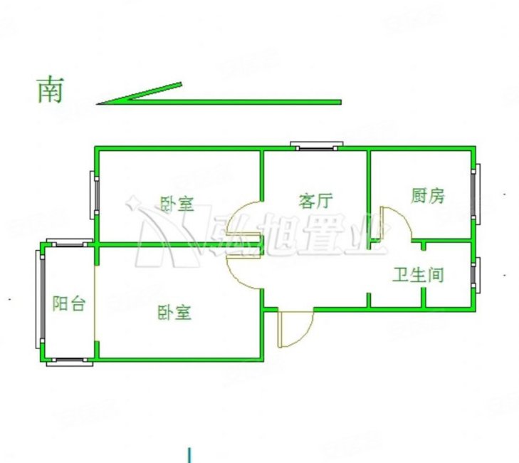 周洼新村2室1厅1卫59㎡南北45万