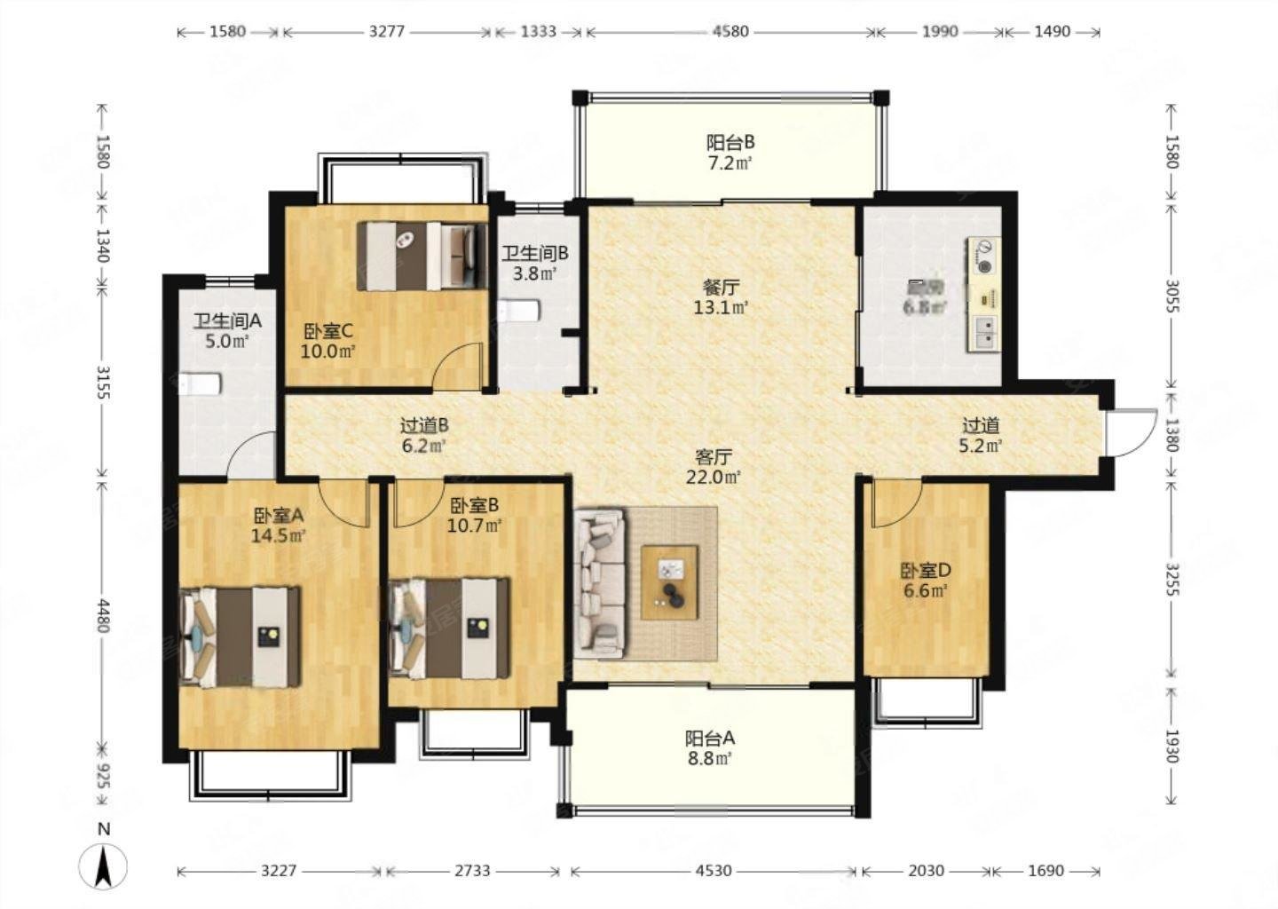 急卖一线江景碧桂园十里江湾一期4房家电家具南北通透双阳台