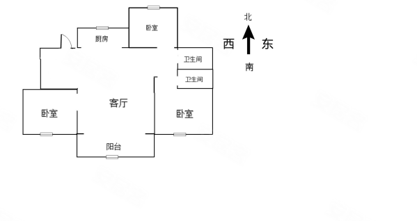 城西新村A区3室2厅2卫123㎡南北125万