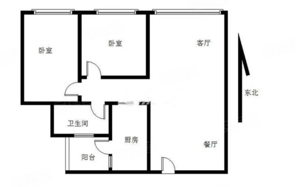 中海环宇城2室2厅1卫86.45㎡南北252万