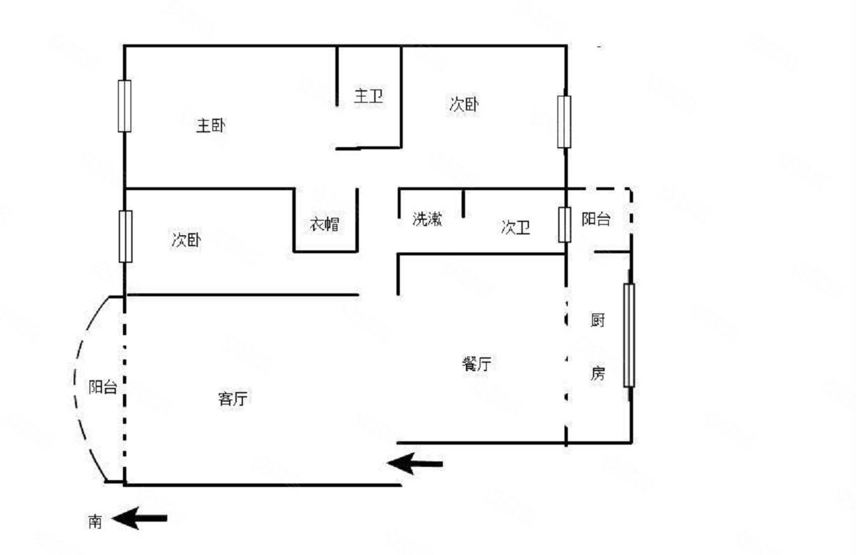 青青小镇3室2厅2卫123㎡南北128万