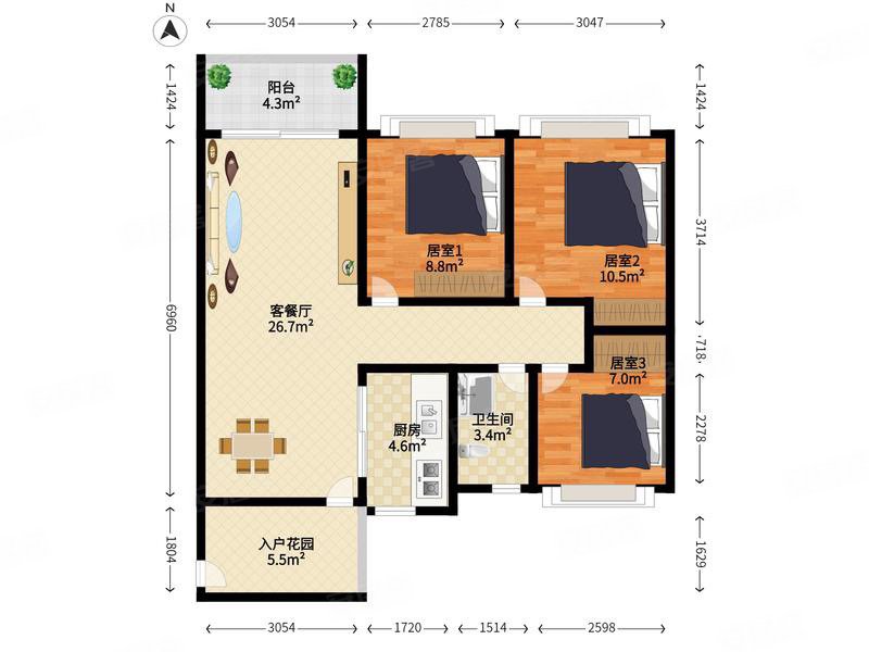 区政府旁,叠翠峰精装小三房,188万诚心出,价格可谈,有钥匙