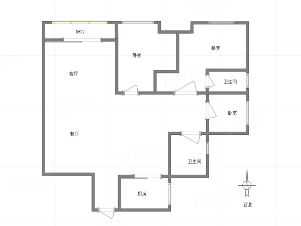 远洋九公子3室2厅2卫102.1㎡西北185万