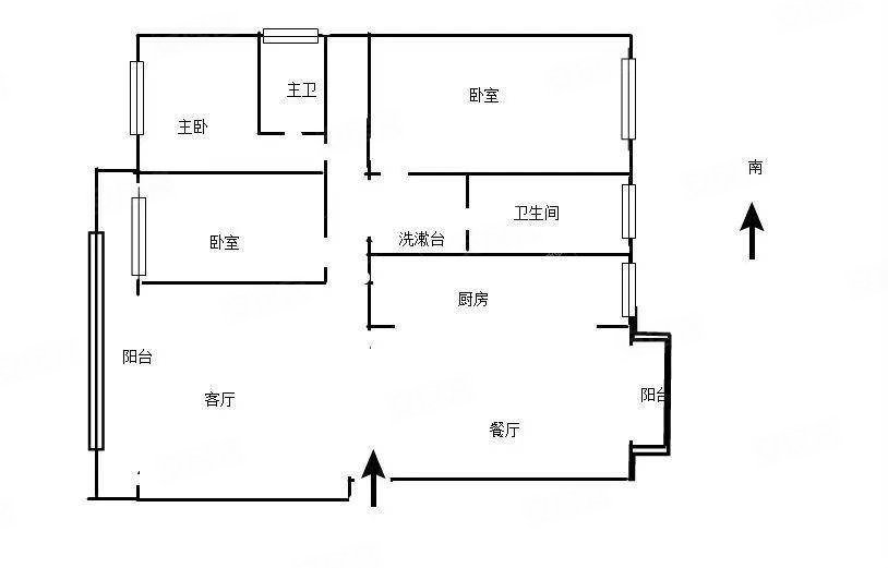 世纪花园东华苑3室2厅2卫127㎡南北57.6万