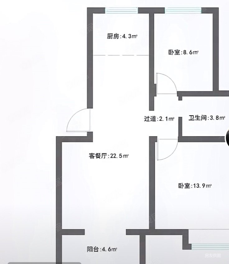 高华幸福家园一二期2室1厅1卫75㎡南北45万