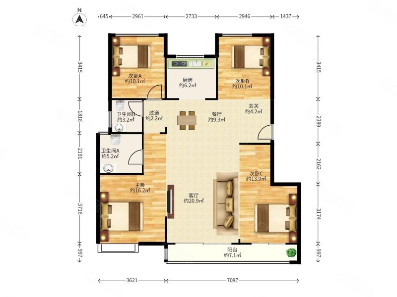 电梯洋房,三开间朝南,南北通透,带车位,泓玺台二手房,248万,4室2厅,2