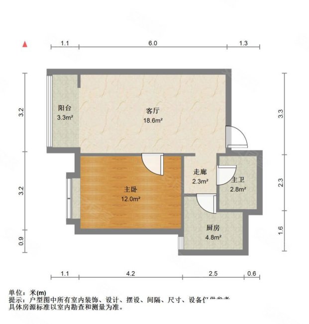 东方渔人码头(一期)1室1厅1卫61㎡南北30万