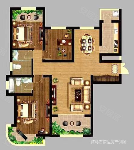 东方花都3室2厅2卫130㎡南北87万