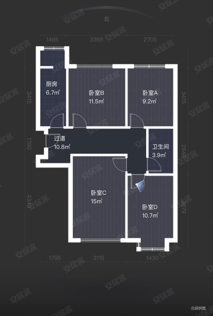 幸福城雅园3室2厅1卫99.38㎡南北110万