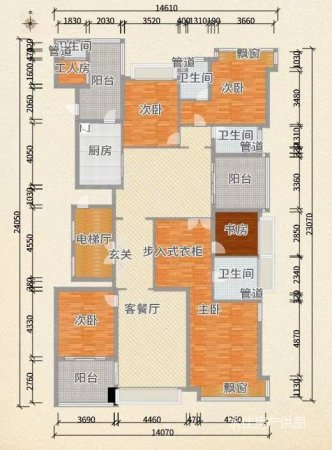 恒大华府5室2厅3卫314.63㎡南北665万