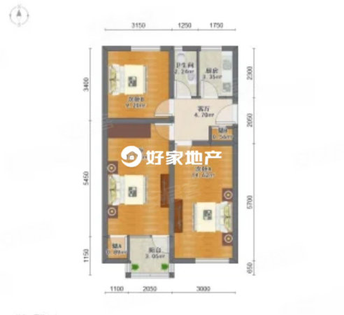 北分厂家属区3室1厅1卫80.6㎡南北399万