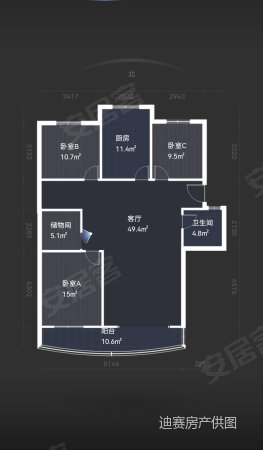 万锋滨海花园3室2厅2卫140㎡南91万