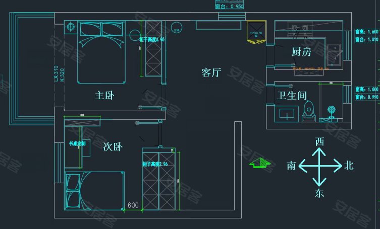 航运大院宿舍 2室1厅1卫