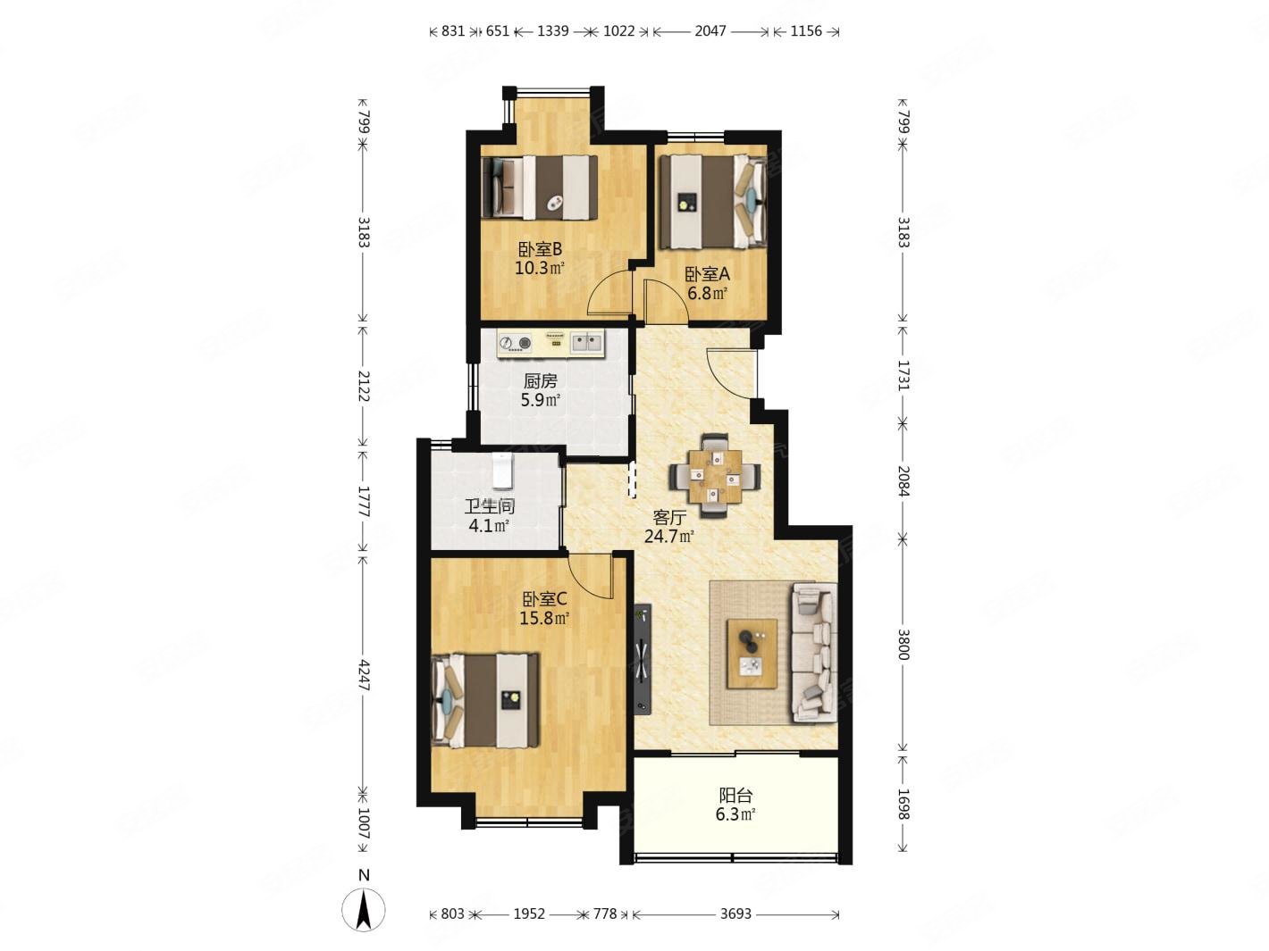 南大和园三室带电梯诚心出售采光好位置好金小旁