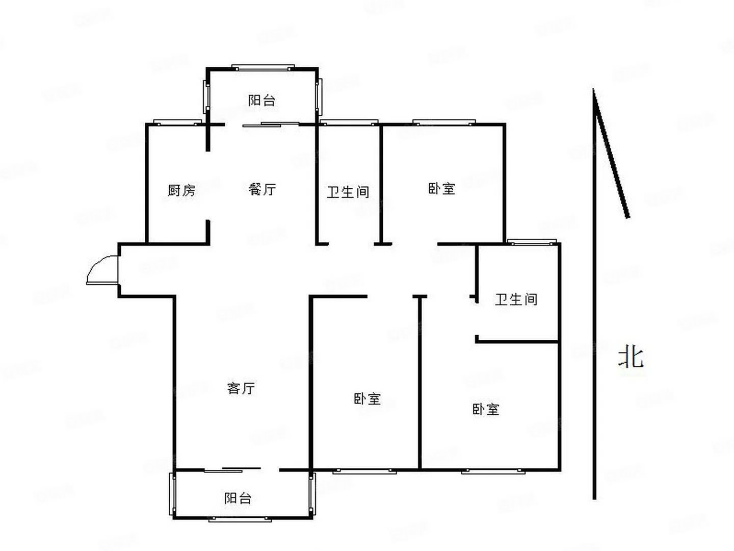 建业天湖茗筑3室2厅2卫127㎡南北72万