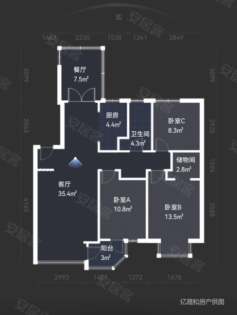 龙腾碧玉湾3室2厅1卫105.99㎡南北73万