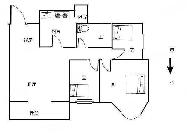 雅致苑3室2厅1卫106㎡北110万