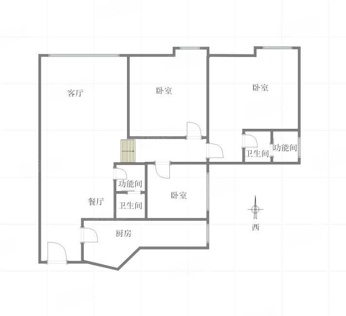 观邸国际公寓3室2厅2卫128㎡西57万