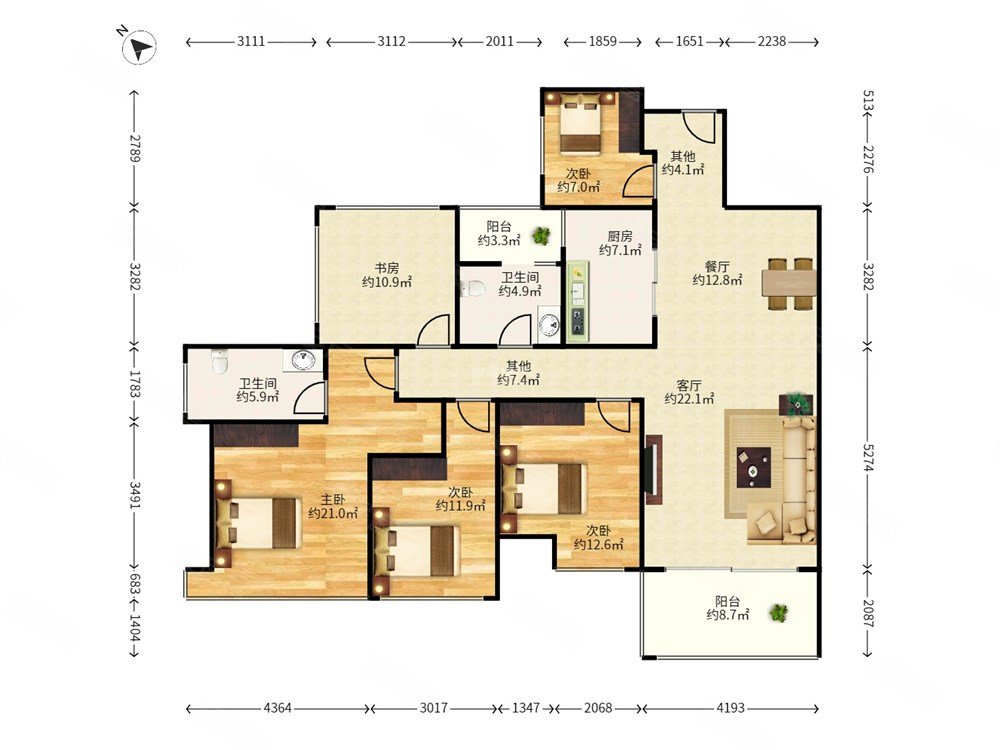 信义嘉御山高赠送高拓展大五房东南看花园位置安静诚心出售