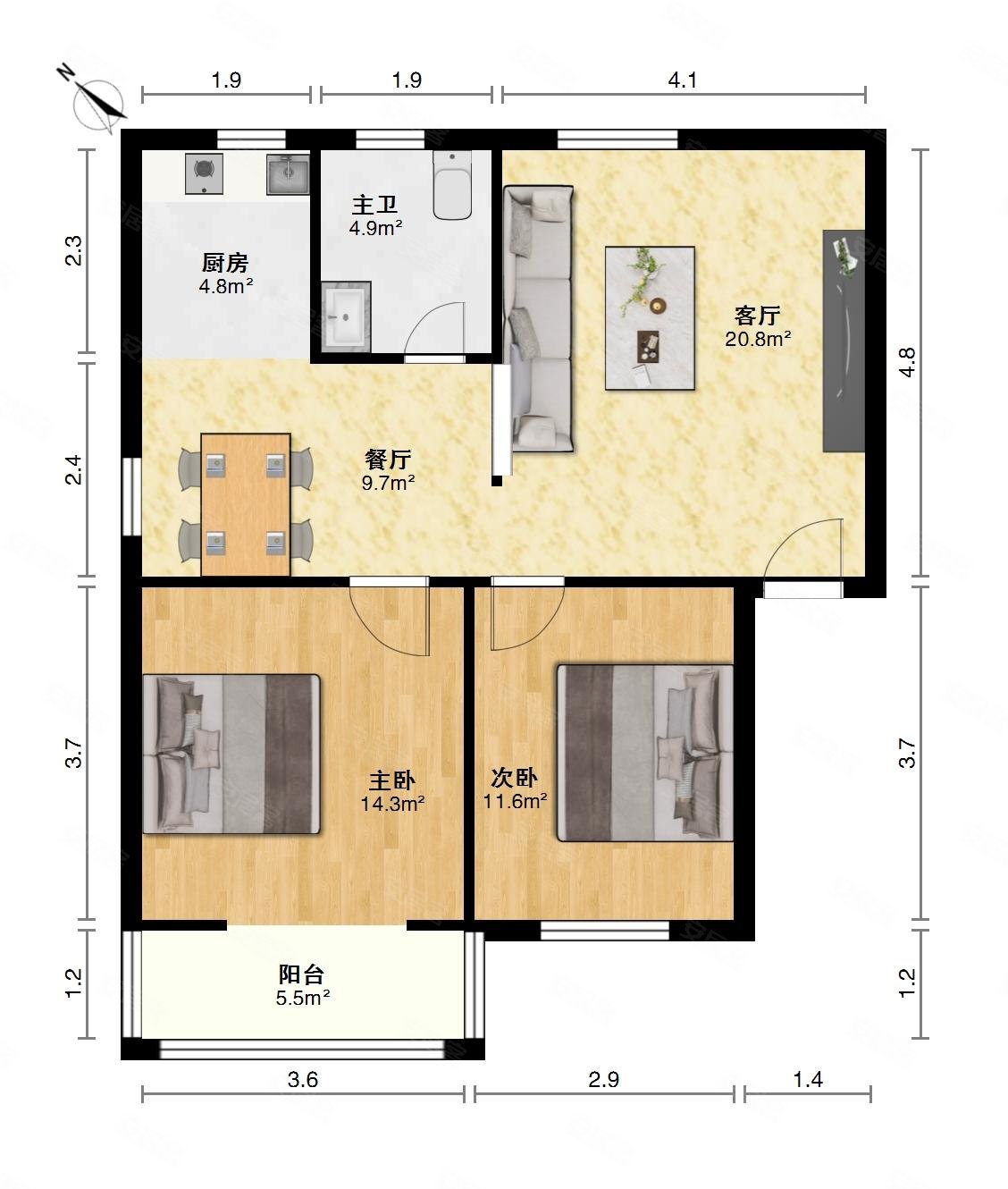 绿岛花园刚需两居商业配套齐全出行方便板楼临地铁