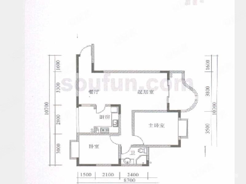 嘉新花园2室2厅1卫85㎡东南78万