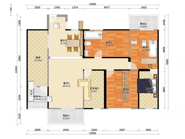 楼村花园3房,依山傍水,开窗看公园,全屋定制装修,价格可谈.