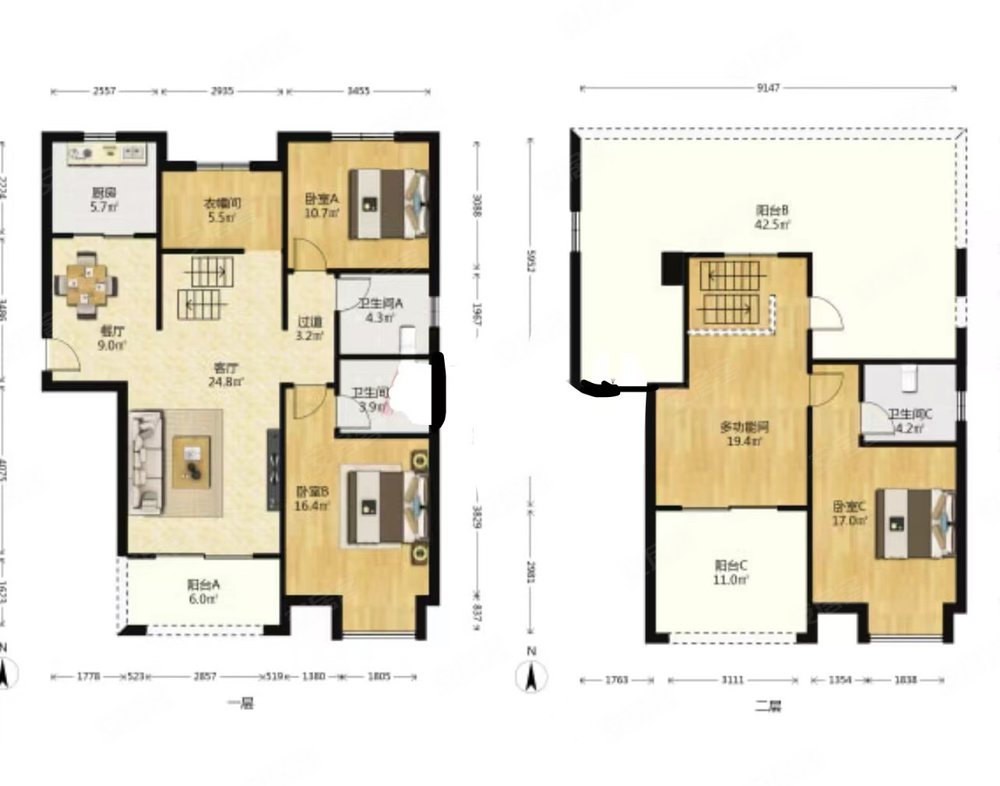 蓝湖九郡顶跃户型满二没有增值税大楼台可以在自己家里做烧烤