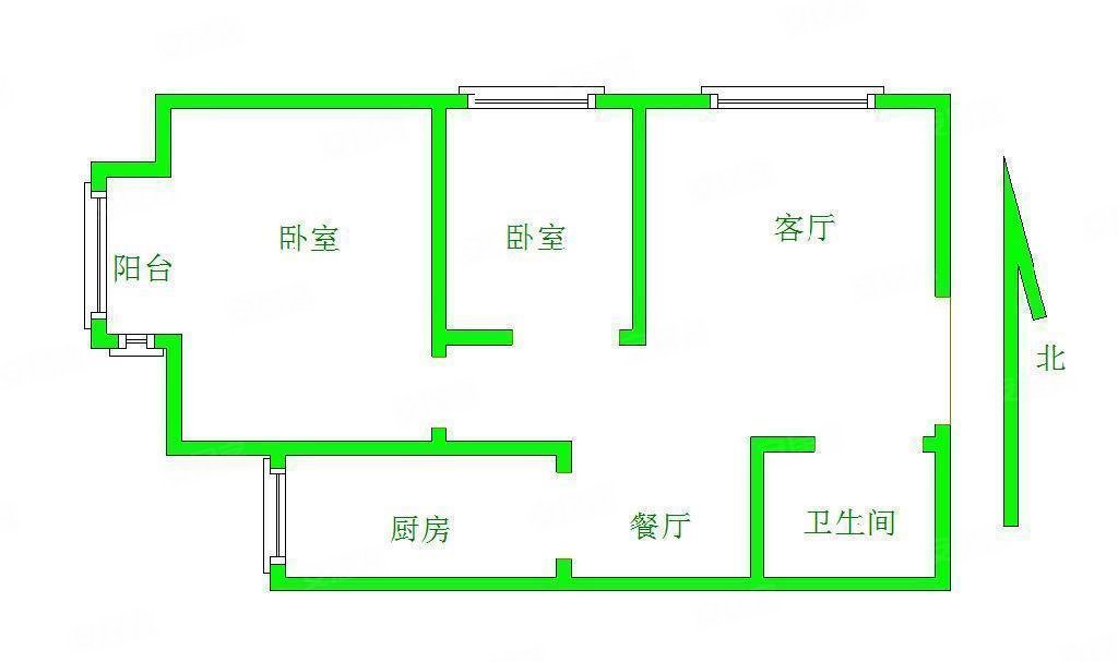 卓正丽景蓝湾(B区)2室2厅1卫76.66㎡西北75.8万