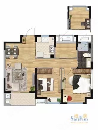 香颂溪岸97平,1624层精装,有产权车位149.8万