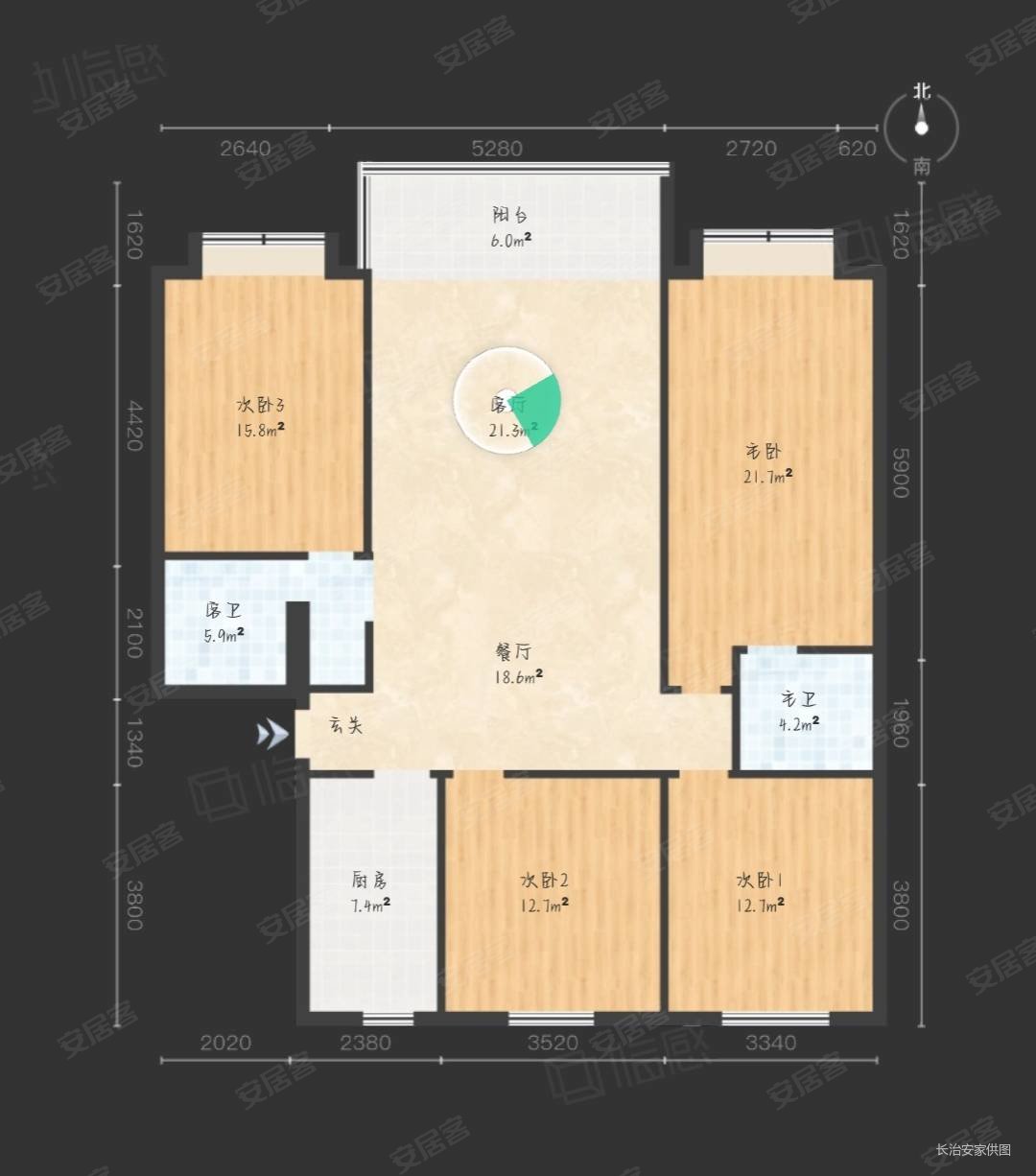 世纪花园4室2厅2卫188㎡南北151万