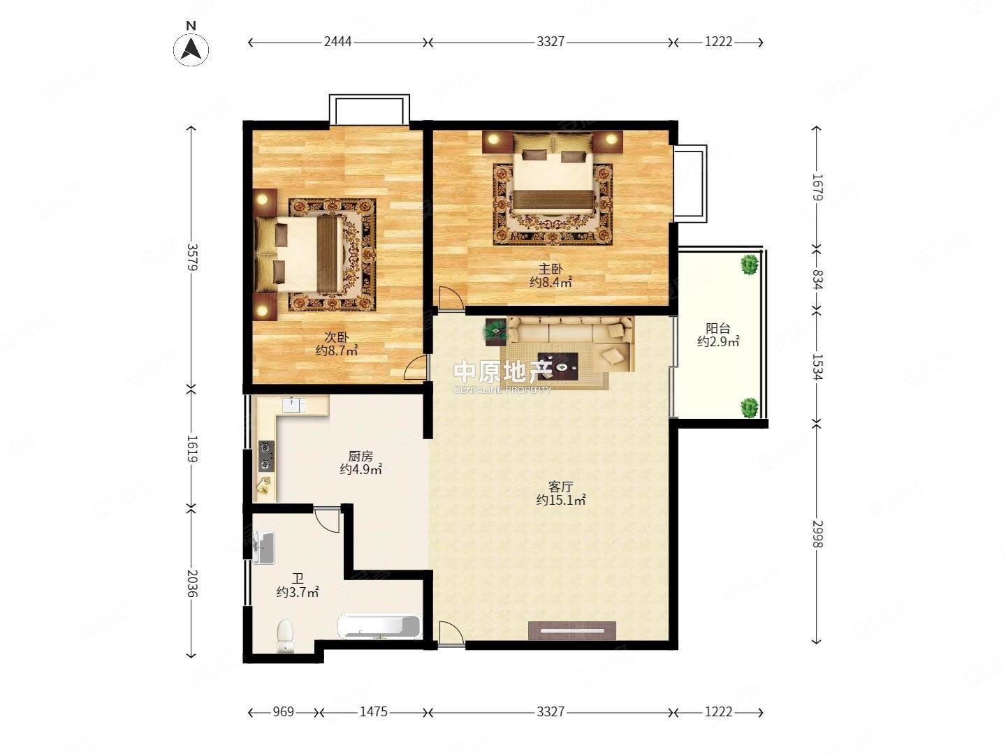 户型方正 采光好 南北对流 产权清晰 诚心出售,富力半岛花园二手房