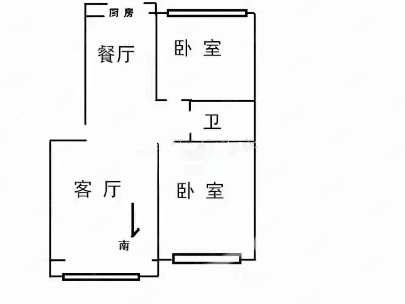 松泉社区2室1厅1卫62.34㎡南北49万