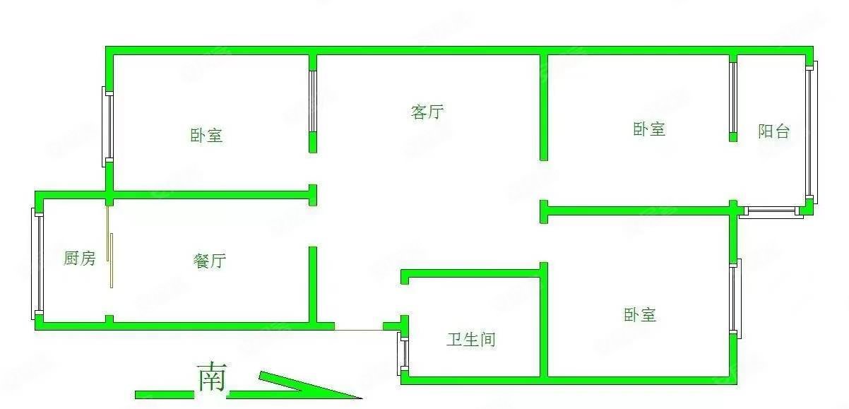 浅水湾(潞州)2室2厅1卫99㎡南北74万