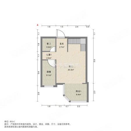 新华联广场2室1厅2卫101㎡南北160万