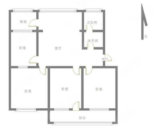 市委一宿舍(任城)4室1厅1卫100㎡南北132万