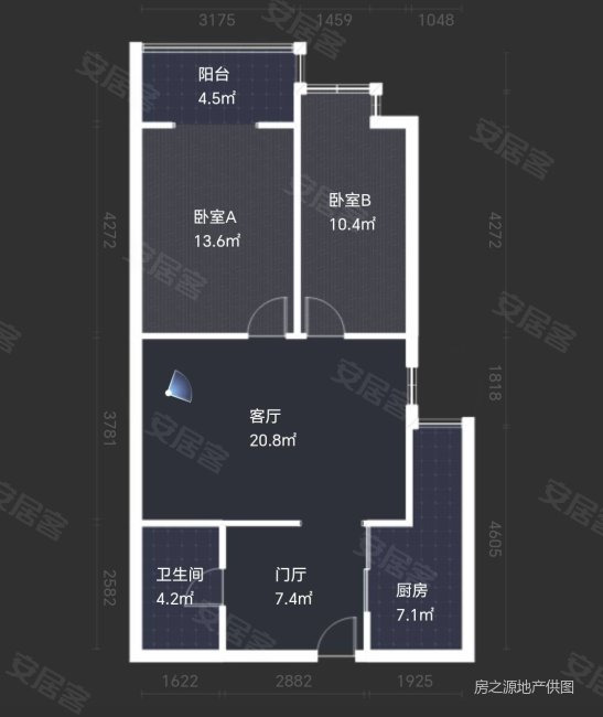 仁和苑(简阳市)3室2厅1卫92.77㎡南北49.8万