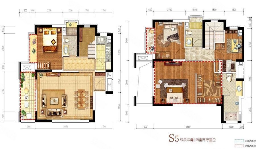 万锦城4室2厅2卫104.65㎡东255万