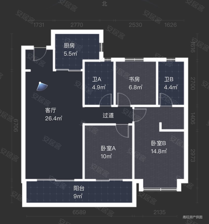 楼下甬旺专做 龙湖天悦112平全新装修位置佳可以商量有密码