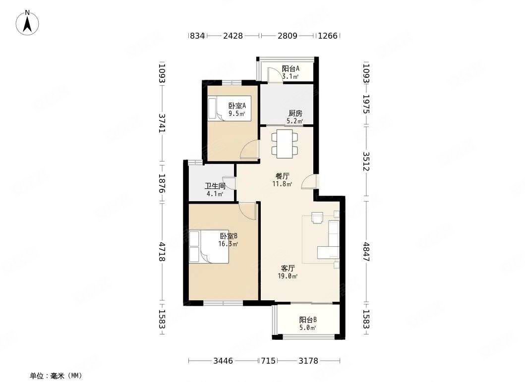 宜浩佳园二手房,170万,2室2厅,1卫,82.55平米-上海安居客