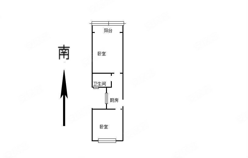 通阁小区2室1厅1卫51.12㎡南北330万