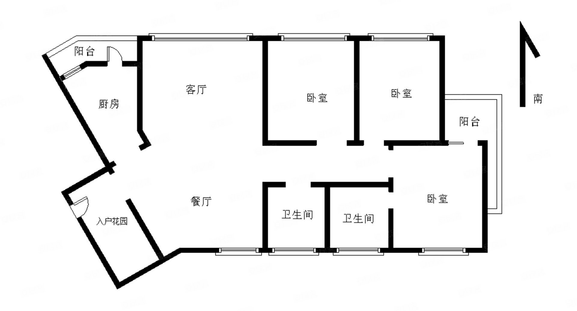 旭日华庭3室2厅2卫113.29㎡西北90万