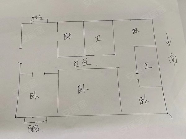 上海宝山罗泾泾腾佳苑泾腾佳苑 4室1厅2卫 南北通透 129平 电梯房出租